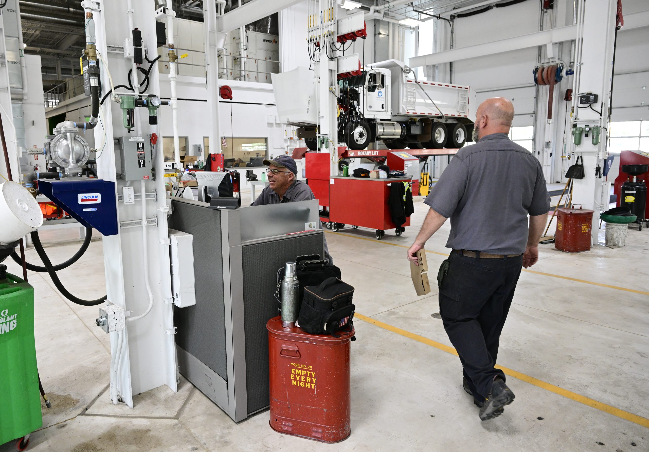 Denver Water mobile and heavy equipment mechanic Mike Wilkinson works...